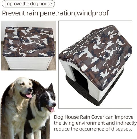 Calvana Dog House Roof Cover | Pet Kennel Covers Windproof and Waterproof | Fit All Large Plastic Dog House (43" L X 38" W) in Saudi Arabia