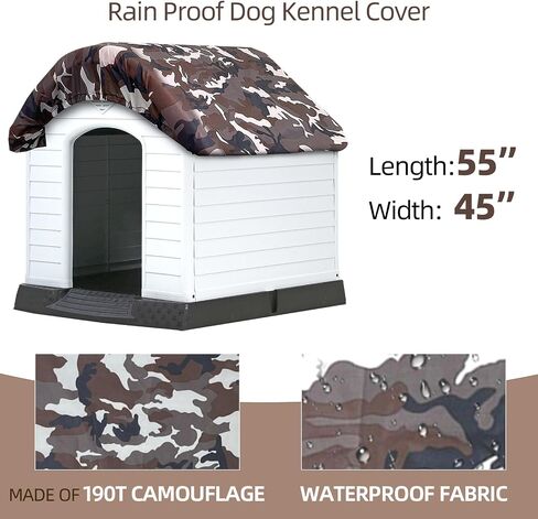Calvana Dog House Roof Cover | Pet Kennel Covers Windproof and Waterproof | Fit All Large Plastic Dog House (43" L X 38" W) in Saudi Arabia