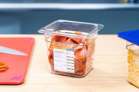 منتجات Carlisle FoodService Products StorPlus صينية طعام بلاستيكية 1/6 مع ملصق متكامل للمطاعم، 2.5 كوارت، شفاف in Saudi Arabia