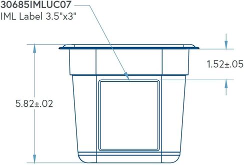 منتجات Carlisle FoodService Products StorPlus صينية طعام بلاستيكية 1/6 مع ملصق متكامل للمطاعم، 2.5 كوارت، شفاف in Saudi Arabia