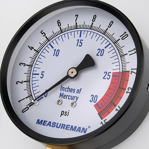 مجموعة قياس ضغط الغاز الفولاذية مقاس 4 بوصات من MEASUREMAN، وصلة FNPT 3/4 بوصة، 0-30 رطل لكل بوصة مربعة/كيلو باسكال، دقة 1.6%، in Saudi Arabia