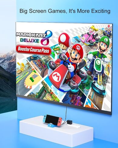 محطة إرساء تلفزيون YIGORN لجهاز نينتندو سويتش، محطة إرساء تلفزيون محمولة بديلة لنينتندو سويتش مع HDMI ومنفذ شحن (3 في 1 قاعدة سوداء) in Kuwait