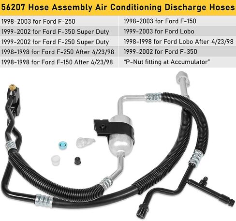 56207 خرطوم تفريغ وشفط مكيف الهواء لسيارة Ford F-150، F-250، F-350، مجموعة خرطوم تفريغ مكيف الهواء Lobo، استبدال # 56207 in Saudi Arabia