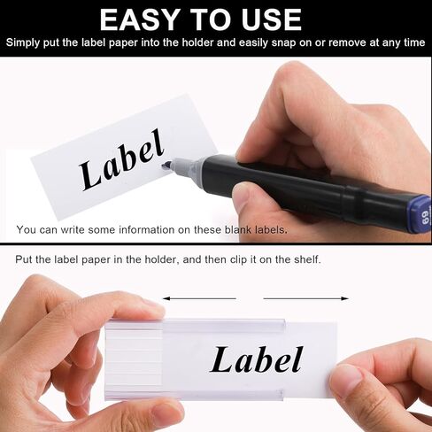 100 قطعة من حوامل ملصقات الرف السلكي من Lyellfe، حامل ملصقات بلاستيكي مع حشوات ملصقات، علامات رف مترو شفافة لرفوف الأسلاك، ومتاجر التجزئة، والمحلات التجارية، والسوق الفائقة، 3 بوصة طول × 1-1/4 بوصة عرض in Kuwait