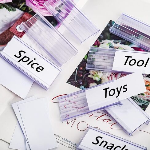 100 قطعة من حوامل ملصقات الرف السلكي من Lyellfe، حامل ملصقات بلاستيكي مع حشوات ملصقات، علامات رف مترو شفافة لرفوف الأسلاك، ومتاجر التجزئة، والمحلات التجارية، والسوق الفائقة، 3 بوصة طول × 1-1/4 بوصة عرض in Kuwait