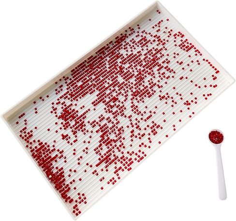 2 قطعة منظم صينية رسم ماسي مقاس 10 × 6 بوصة كبير جدًا، صواني بلاستيكية للخرز، إكسسوارات فنية ماسية، أدوات منقطة من حجر الراين لفن الأحجار الكريمة DIY باللون الأبيض in Kuwait