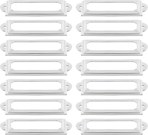 60pcs Metal Label Holder, Black Metal Library Tags, File Drawer Label Frames Holder, Screw Cabinet, Shelf Tag Name Card Labels Holders (60mm x 17mm) in Kuwait