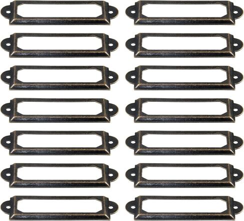 60pcs Metal Label Holder, Black Metal Library Tags, File Drawer Label Frames Holder, Screw Cabinet, Shelf Tag Name Card Labels Holders (60mm x 17mm) in Kuwait
