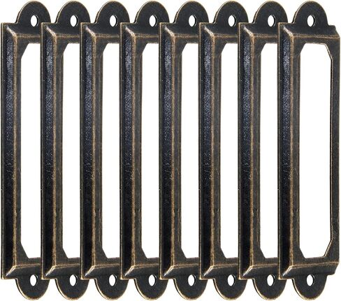 60pcs Metal Label Holder, Black Metal Library Tags, File Drawer Label Frames Holder, Screw Cabinet, Shelf Tag Name Card Labels Holders (60mm x 17mm) in Kuwait