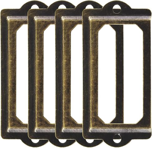 60pcs Metal Label Holder, Black Metal Library Tags, File Drawer Label Frames Holder, Screw Cabinet, Shelf Tag Name Card Labels Holders (60mm x 17mm) in Kuwait