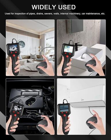 Unngeigei Endoscope Camera with Light, IP67 Waterproof Borescope Camera with 2.4'' Screen, 16.5FT Semi-Rigid Cable, Borescope Accessories Hook/Magnet/Mirror, Pipe Drain Sewer Snake Inspection Camera in Kuwait