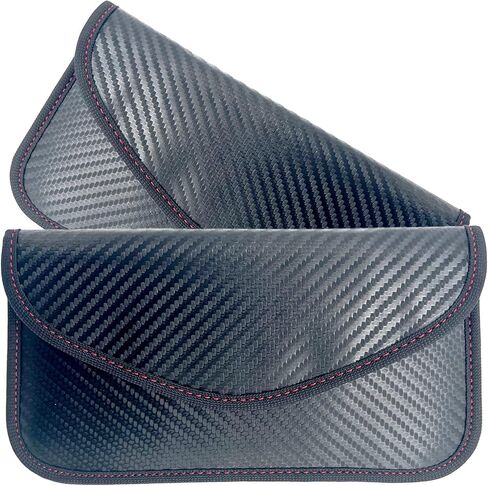 عبوة من 2 حقيبة فاراداي من أوليمان. حقيبة حجب إشارة RFID للهواتف المحمولة ومفاتيح السيارة، حافظة حماية من مادة ألياف الكربون وسلسلة مفاتيح، حافظة مضادة للتتبع والقرصنة ومضادة للتجسس باللون الأسود in Kuwait