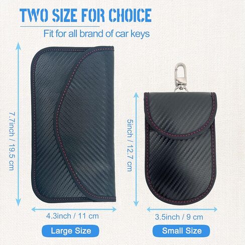 عبوة من 2 حقيبة فاراداي من أوليمان. حقيبة حجب إشارة RFID للهواتف المحمولة ومفاتيح السيارة، حافظة حماية من مادة ألياف الكربون وسلسلة مفاتيح، حافظة مضادة للتتبع والقرصنة ومضادة للتجسس باللون الأسود in Kuwait