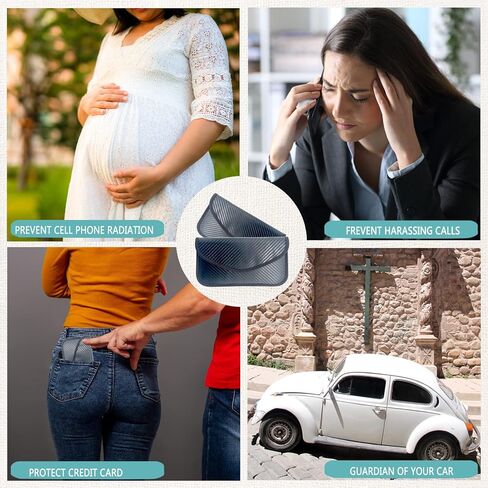 عبوة من 2 حقيبة فاراداي من أوليمان. حقيبة حجب إشارة RFID للهواتف المحمولة ومفاتيح السيارة، حافظة حماية من مادة ألياف الكربون وسلسلة مفاتيح، حافظة مضادة للتتبع والقرصنة ومضادة للتجسس باللون الأسود in Kuwait