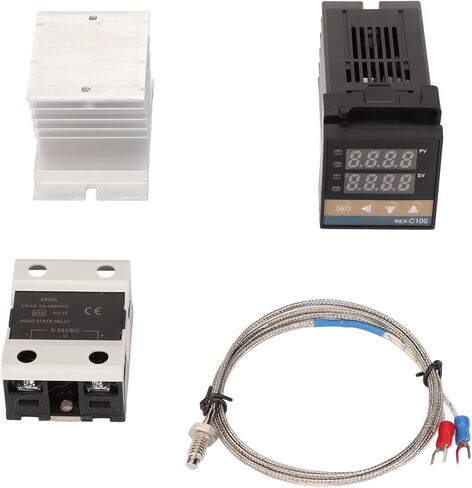 جهاز التحكم الرقمي في درجة الحرارة PID، مجموعة أدوات التحكم في درجة الحرارة مع وحدة حرارية K ومرحل الحالة الصلبة لسخان المزرعة، فرن طلاء المسحوق، 100-240 فولت (40 أمبير) in Kuwait