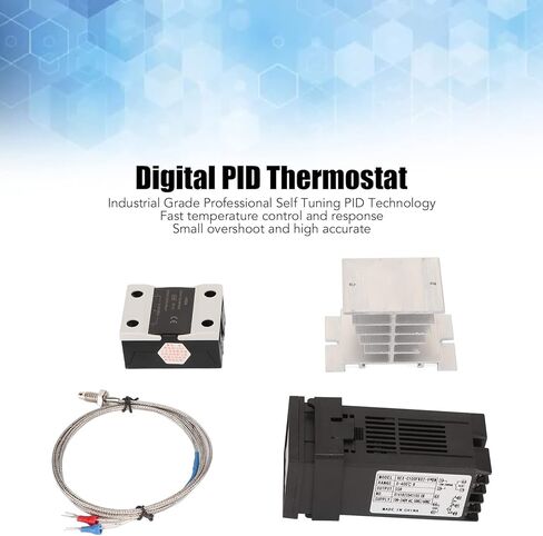 جهاز التحكم الرقمي في درجة الحرارة PID، مجموعة أدوات التحكم في درجة الحرارة مع وحدة حرارية K ومرحل الحالة الصلبة لسخان المزرعة، فرن طلاء المسحوق، 100-240 فولت (40 أمبير) in Kuwait