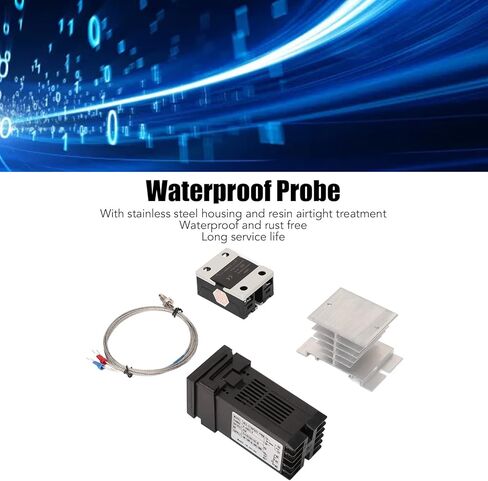 جهاز التحكم الرقمي في درجة الحرارة PID، مجموعة أدوات التحكم في درجة الحرارة مع وحدة حرارية K ومرحل الحالة الصلبة لسخان المزرعة، فرن طلاء المسحوق، 100-240 فولت (40 أمبير) in Kuwait