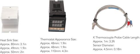 جهاز التحكم الرقمي في درجة الحرارة PID، مجموعة أدوات التحكم في درجة الحرارة مع وحدة حرارية K ومرحل الحالة الصلبة لسخان المزرعة، فرن طلاء المسحوق، 100-240 فولت (40 أمبير) in Kuwait