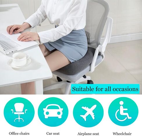 Seat Cushions for Office Chairs, Tailbone Pain Relief Cushion, Ergonomic Orthopedic Chair Seat Cushions Seat Pillow for Office, Home Chair, Car, Wheelchair, Hip, Coccyx, Sciatic (Black) in Saudi Arabia