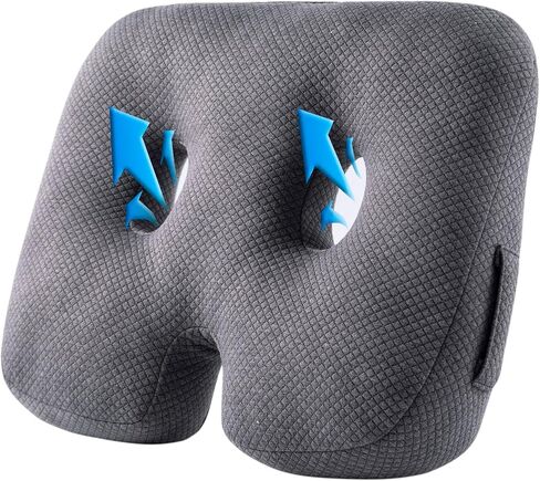 Seat Cushions for Office Chairs, Tailbone Pain Relief Cushion, Ergonomic Orthopedic Chair Seat Cushions Seat Pillow for Office, Home Chair, Car, Wheelchair, Hip, Coccyx, Sciatic (Black) in Saudi Arabia