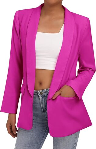 Womens Casual Blazers Long Sleeve Open Front Fitted Blazer Work Office Blazers Jackets with Pockets in Saudi Arabia