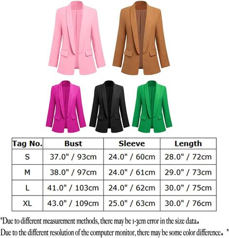 Womens Casual Blazers Long Sleeve Open Front Fitted Blazer Work Office Blazers Jackets with Pockets in Saudi Arabia