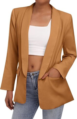 Womens Casual Blazers Long Sleeve Open Front Fitted Blazer Work Office Blazers Jackets with Pockets in Saudi Arabia