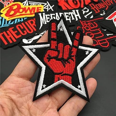 HARINI المعنويات التصحيح، 25 قطعة بقع مختلطة الكثير الفرقة الصخور بقع الحديد على المشارب للملابس التطريز شارات الملابس ملصقات سترة زين الموسيقى الشرير in Kuwait