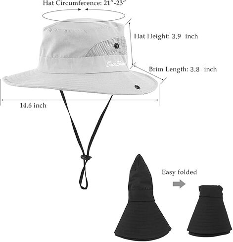IYEBRAO 2 Pack Womens Ponytail Sun Hat UV Protection Bucket Hats Foldable Wide Brim Summer Boonie Beach Cap Fishing Hiking… in Saudi Arabia