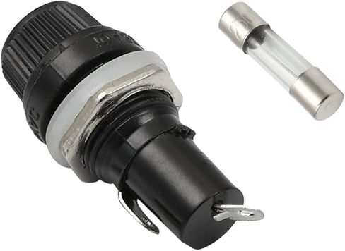 Fielect 2Pcs Fuse Holder Cap with Glass Fuse 30A 250V 5x20mm Panel Mounted Screw Cap Fuse Holder, Flat Thread in Saudi Arabia