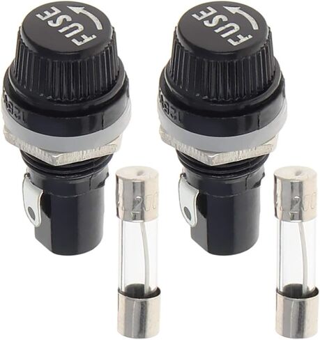 Fielect 2Pcs Fuse Holder Cap with Glass Fuse 30A 250V 5x20mm Panel Mounted Screw Cap Fuse Holder, Flat Thread in Saudi Arabia