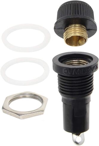 Fielect 2Pcs Fuse Holder Cap with Glass Fuse 30A 250V 5x20mm Panel Mounted Screw Cap Fuse Holder, Flat Thread in Saudi Arabia