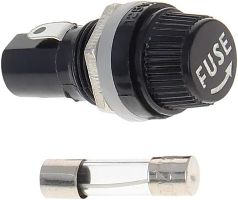 Fielect 2Pcs Fuse Holder Cap with Glass Fuse 30A 250V 5x20mm Panel Mounted Screw Cap Fuse Holder, Flat Thread in Saudi Arabia