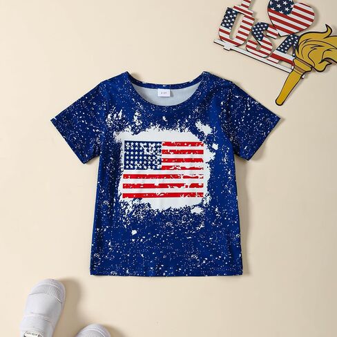 Tinypainter Toddler Boy 4th of July Outfit Short Sleeve T-shirt Top+American Flag Shorts Baby Boy Independence Day Clothes in Saudi Arabia