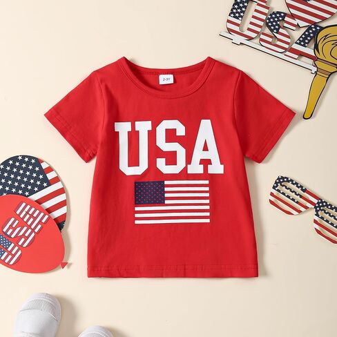 Tinypainter Toddler Boy 4th of July Outfit Short Sleeve T-shirt Top+American Flag Shorts Baby Boy Independence Day Clothes in Saudi Arabia
