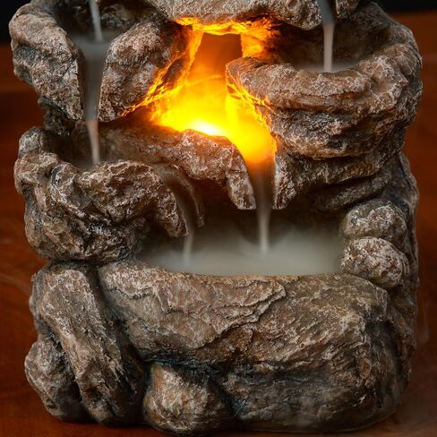 Haobos Rockery Incense Waterfall Burner Holder Light,Premium Set for Yoga/Meditation/Relation/Aromatherapy, Decent Ornament Home Decor, with 120 Incense Cones & Ashes Cather Mat（23140） in Saudi Arabia