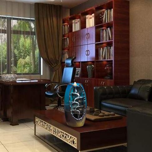 Backflow Incense Holder Ceramic Waterfall Incense Burner, MIATTCLD Aromatherapy Ornament Zen Home Decor with 60 Backflow Incense Cones & 30 Incense Stick for Office Living Room Spa Yoga in Kuwait