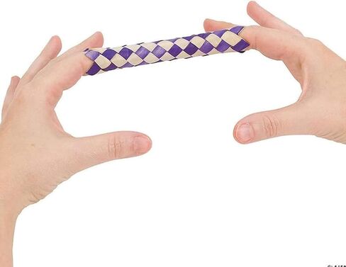 10Pcs Classic Finger Traps Chinese Finger Trap Bamboo Chinese Bamboo Birds Foraging Assorted Colors PET Bird Chew Classic Party and Adults Finger Puppets Puppets and Puppet Theaters in Saudi Arabia