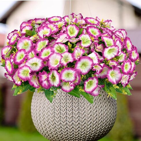 Rywicle 10 Bundles Artificial Flowers Outdoor UV Resistant Fake Flowers Faux Floral for Soft and Fluffy Pot Faux Plants for Garden Indoor Outside Planter Fake Plants-Rose Red in Saudi Arabia