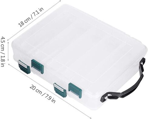 Dioche Double-Sided Fishing Lure Hook Tackle Box, Clear Visible Plastic Lure Case, Waterproof Fishing Tackle Accessory Storage Box Case Container(10 Slots) in Saudi Arabia