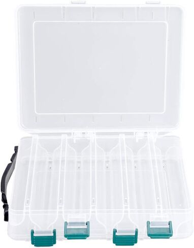 Dioche Double-Sided Fishing Lure Hook Tackle Box, Clear Visible Plastic Lure Case, Waterproof Fishing Tackle Accessory Storage Box Case Container(10 Slots) in Saudi Arabia