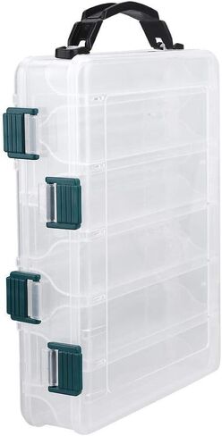 Dioche Double-Sided Fishing Lure Hook Tackle Box, Clear Visible Plastic Lure Case, Waterproof Fishing Tackle Accessory Storage Box Case Container(10 Slots) in Saudi Arabia