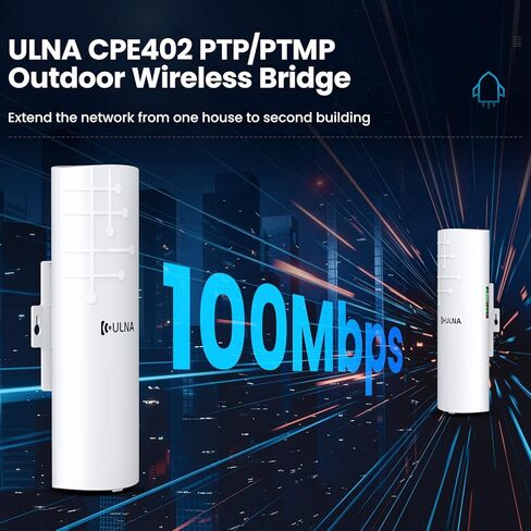 Point to Point Wireless Bridge Outdoor, ULNA 5.8G Long Range WiFi Bridge Kit CPE with 14DBi High Gain Antenna, Extend WiFi Network/Video Surveillance, Ideal for Barn Shop Garage in Kuwait