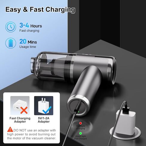 helloleiboo Mini Vacuum Cleaner 9000PA Hand Vacuum Cordless Rechargeable 3 in 1 Portable Car Vacuum Wireless Handheld Car Vacuum Cleaner for Car Home Office Pet in Saudi Arabia