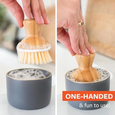 Full Circle Bubble Up, Brush + Dispenser, Gray in Saudi Arabia