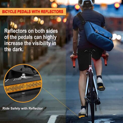 Bike Pedals 9/16 Inch - Bicycle Pedals with Reflectors - 3 Sealed Bearings MTB Pedals Wide Platform Pedals for Mountain Bike, BMX, Road Bike Pedals in Kuwait