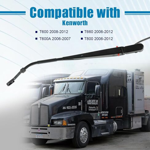 MIKODA 602-5403 ذراع ممسحة الزجاج الأمامي (جانب السائق الأيسر الأمامي) مناسب لـ Kenworth T600 T600A T660 T800 2006-2012 استبدال 6025403 S-21688 HLK7009 R23102912 in Kuwait