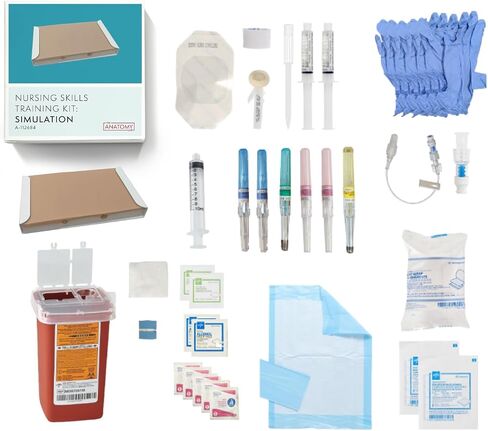 IV Catheter Kit with Training Pad, 39 Piece Phlebotomy Practice Kit, Blood Draw Practice Kit, Phlebotomy Training and Venipuncture Skills, IV Insertion Start Kit for Nurses, Made by Anatomy Lab in Saudi Arabia