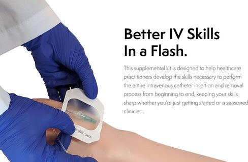 IV Catheter Kit with Training Pad, 39 Piece Phlebotomy Practice Kit, Blood Draw Practice Kit, Phlebotomy Training and Venipuncture Skills, IV Insertion Start Kit for Nurses, Made by Anatomy Lab in Saudi Arabia