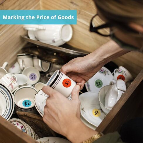 1400 Pcs Colored Dot Stickers, 3/4 Inch Round Color Coding Labels, 10 Color Circle Price Stickers for Office, Classroom, Papers - Multi in Saudi Arabia